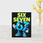 Christmas 67 Meme Design Funny Six Seven Hands 6 7 Kaart (Gele Bloem)