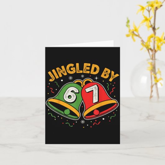 Christmas 67 Meme Design Funny Six Seven Hands 6 7 Kaart (Gele Bloem)