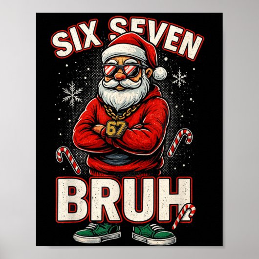 Christmas 67 Meme Design Funny Six Seven Hands 6 7 Poster (Voorkant)