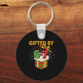 Christmas 67 Meme Design Funny Six Seven Hands 6 7 Sleutelhanger (Voorkant)