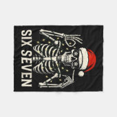 Christmas 67 Meme Skeleton With Santa Hat For Men  Fleece Deken (Voorkant (Horizontaal))