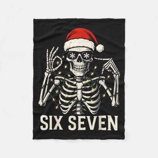 Christmas 67 Meme Skeleton With Santa Hat For Men  Fleece Deken (Voorkant)