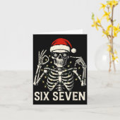 Christmas 67 Meme Skeleton With Santa Hat For Men  Kaart (Gele Bloem)