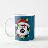 Christmas 67 Meme Soccer Ball Santa Hat Funny Xmas Koffiemok (Links)