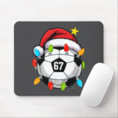 Christmas 67 Meme Soccer Ball Santa Hat Funny Xmas Muismat (Met muis)