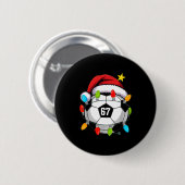 Christmas 67 Meme Soccer Ball Santa Hat Funny Xmas Ronde Button 5,7 Cm (Voorkant /achterkant)