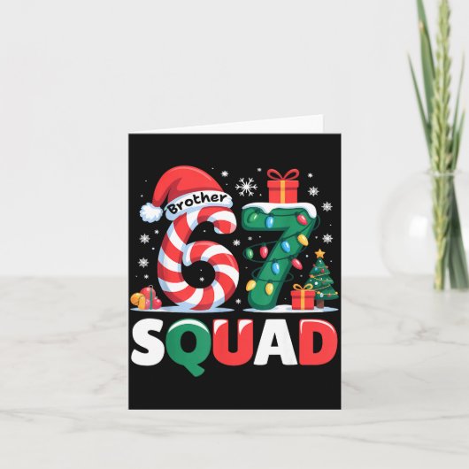 Christmas 67 Squad Brother 6-7 Funny Matching Cand Kaart (Voorkant)