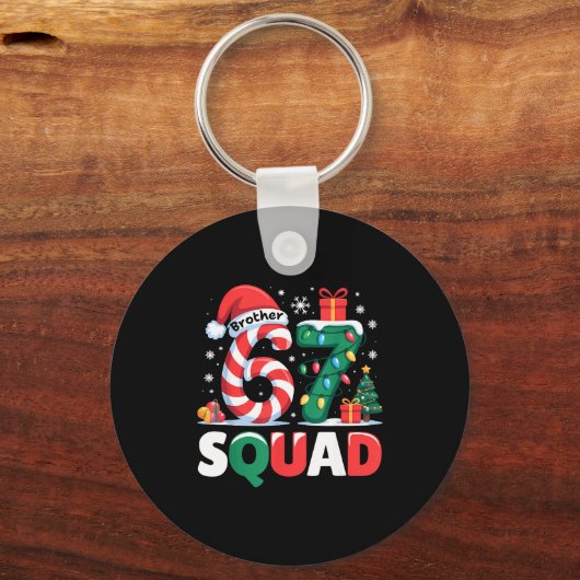 Christmas 67 Squad Brother 6-7 Funny Matching Cand Sleutelhanger (Voorkant)