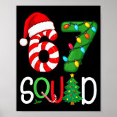Christmas 67 Squad Funny Candy Cane And Lights Xma Poster (Voorkant)