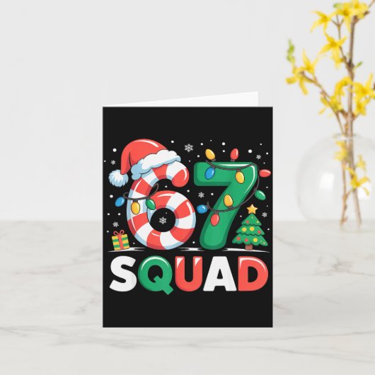 Christmas 67 Squad Funny Candy Cane Lights Holiday Kaart (Gele Bloem)