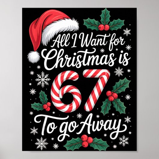 Christmas 67 To Go Away Six Seven Funny Teacher Pa Poster (Voorkant)