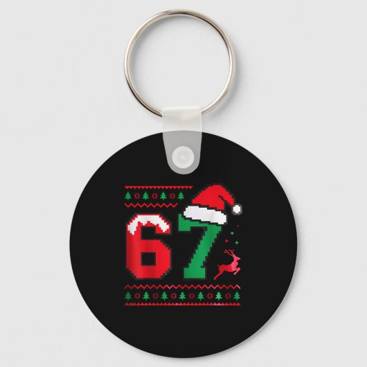 Christmas 67 Ugly Sweater Number 67 Design  Sleutelhanger (Voorkant)