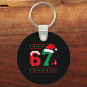 Christmas 67 Ugly Sweater Number 67 Design  Sleutelhanger (Voorkant)