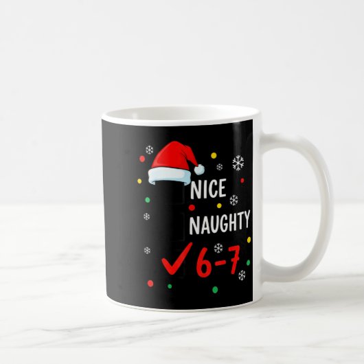 Christmas 6-7 Meme Nice Naughty Checklist Santa Ha Koffiemok (Rechts)