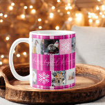 Christmas 8 photos grid best grandma pink plaid  koffiemok<br><div class="desc">Best grandma ever! Cheerful Christmas with Merry and bright snow 8 photos grid collage hot pink and pastel pink plaid flannel and hopeful and love script typography. Add your monogram.</div>