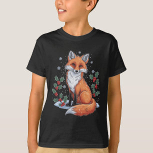 Christmas 90s Fox Woodland Animal Cottagec T-shirt