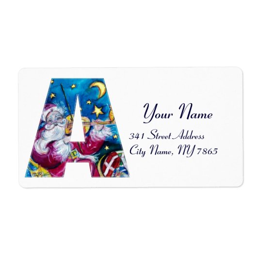 CHRISTMAS A BRIEF/INSPIRED SANTA MONOGRAM ETIKET (Voorkant)