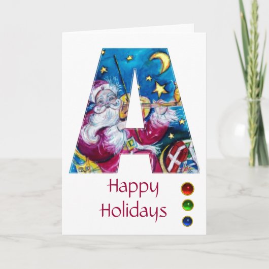 CHRISTMAS A BRIEF/INSPIRED SANTA MONOGRAM FEESTDAGEN KAART (Voorkant)