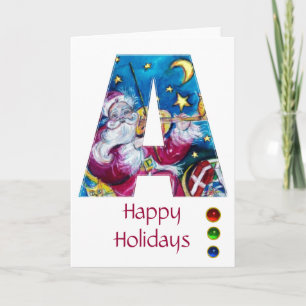 CHRISTMAS A BRIEF/INSPIRED SANTA MONOGRAM FEESTDAGEN KAART