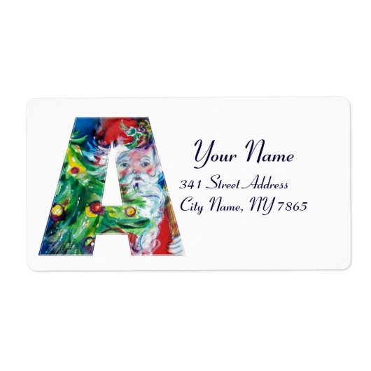 CHRISTMAS A BRIEF / SANTA MET CHRISTMAS TREE ETIKET (Voorkant)