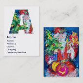 CHRISTMAS A BRIEF / SANTA MET CHRISTMAS TREE VISITEKAARTJE (Voorkant / Achterkant)