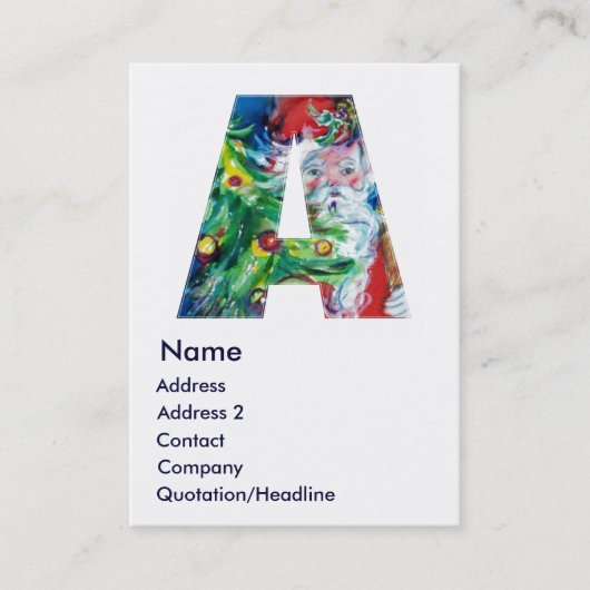 CHRISTMAS A BRIEF / SANTA MET CHRISTMAS TREE VISITEKAARTJE (Voorkant)