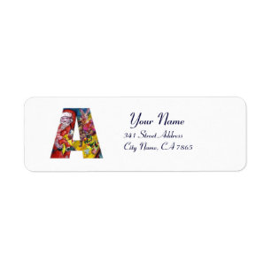 CHRISTMAS A BRIEF / SANTA MET GIFTS MONOGRAM ETIKET