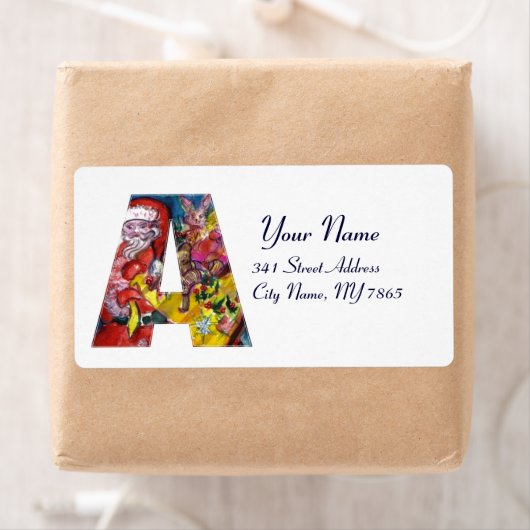 CHRISTMAS A BRIEF / SANTA MET GIFTS MONOGRAM ETIKET (Insitu)