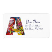 CHRISTMAS A BRIEF / SANTA MET GIFTS MONOGRAM ETIKET (Voorkant)
