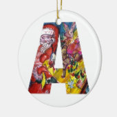 CHRISTMAS A BRIEF / SANTA MET GIFTS MONOGRAM KERAMISCH ORNAMENT (Links)