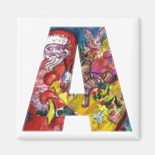 CHRISTMAS A BRIEF / SANTA MET GIFTS MONOGRAM MAGNEET (Voorkant)