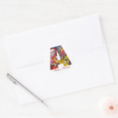 CHRISTMAS A BRIEF / SANTA MET GIFTS MONOGRAM RONDE STICKER (Envelop)