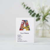 CHRISTMAS A BRIEF / SANTA MET GIFTS MONOGRAM VISITEKAARTJE (Staand voorkant)