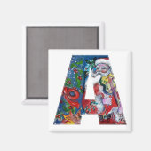 CHRISTMAS A BRIEF / SANTA MET VIOLIN MONOGRAM MAGNEET (Voorkant / Achterkant)