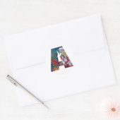 CHRISTMAS A BRIEF / SANTA MET VIOLIN MONOGRAM RONDE STICKER (Envelop)