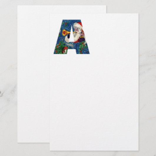 CHRISTMAS A LETTER/SANTA CLAUS BUGLER MONOGRAM BRIEFPAPIER (Voorkant / Achterkant)