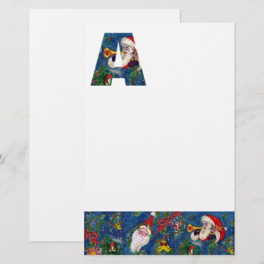 CHRISTMAS A LETTER/SANTA CLAUS BUGLER MONOGRAM BRIEFPAPIER (Voorkant / Achterkant)