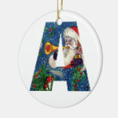 CHRISTMAS A LETTER/SANTA CLAUS BUGLER MONOGRAM KERAMISCH ORNAMENT (Links)