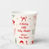 Christmas A Merry Litte Baby Shower  Papieren Bekers (Voorkant)