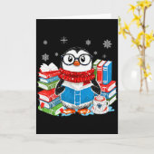 Christmas A Penguin Reading Book Snowflake Cocoa H Kaart (Gele Bloem)
