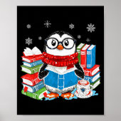 Christmas A Penguin Reading Book Snowflake Cocoa H Poster (Voorkant)
