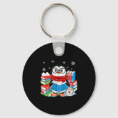 Christmas A Penguin Reading Book Snowflake Cocoa H Sleutelhanger (Voorkant)
