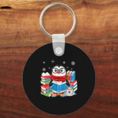 Christmas A Penguin Reading Book Snowflake Cocoa H Sleutelhanger (Voorkant)
