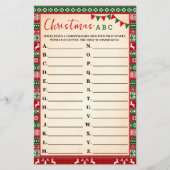 Christmas ABC Game Ugly Sweater Card Flyer (Voorkant)
