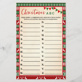 Christmas ABC Game Ugly Sweater Card Flyer