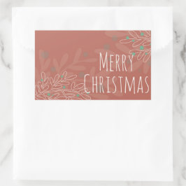 Christmas abstract floral wine red design rechthoekige sticker