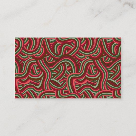 Christmas Abstract Stripes Visitekaartje (Achterkant)
