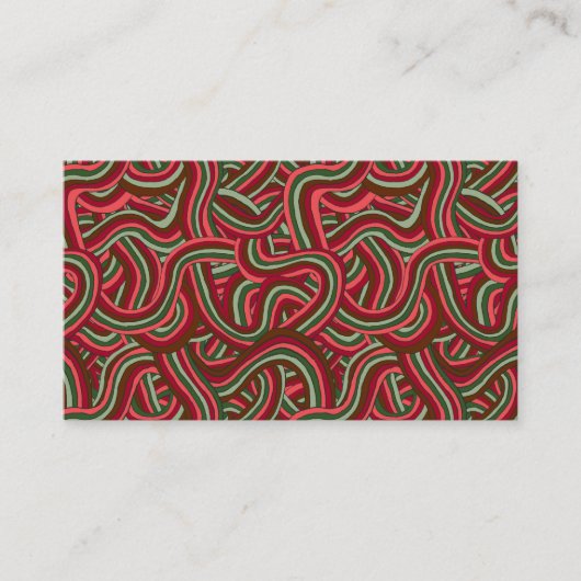 Christmas Abstract Stripes Visitekaartje (Voorkant)