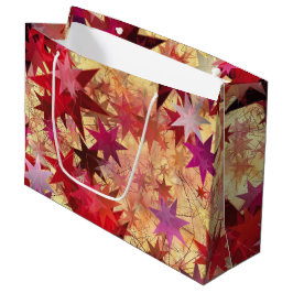 CHRISTMAS Abstracte rode roze bruine staren Groot Cadeauzakje