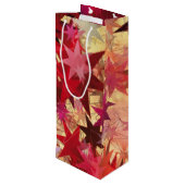 CHRISTMAS Abstracte rode roze bruine staren Wijn Cadeautas (Achterkant Gekanteld)